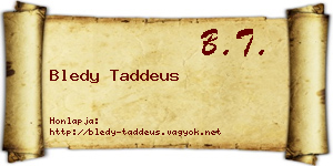 Bledy Taddeus névjegykártya